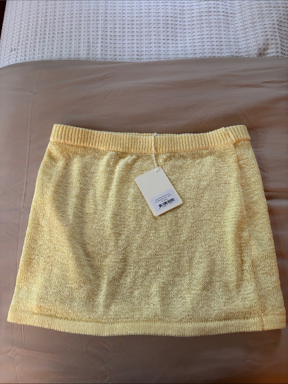 Peppermayo Pastel Yellow Terry Mini Skirt